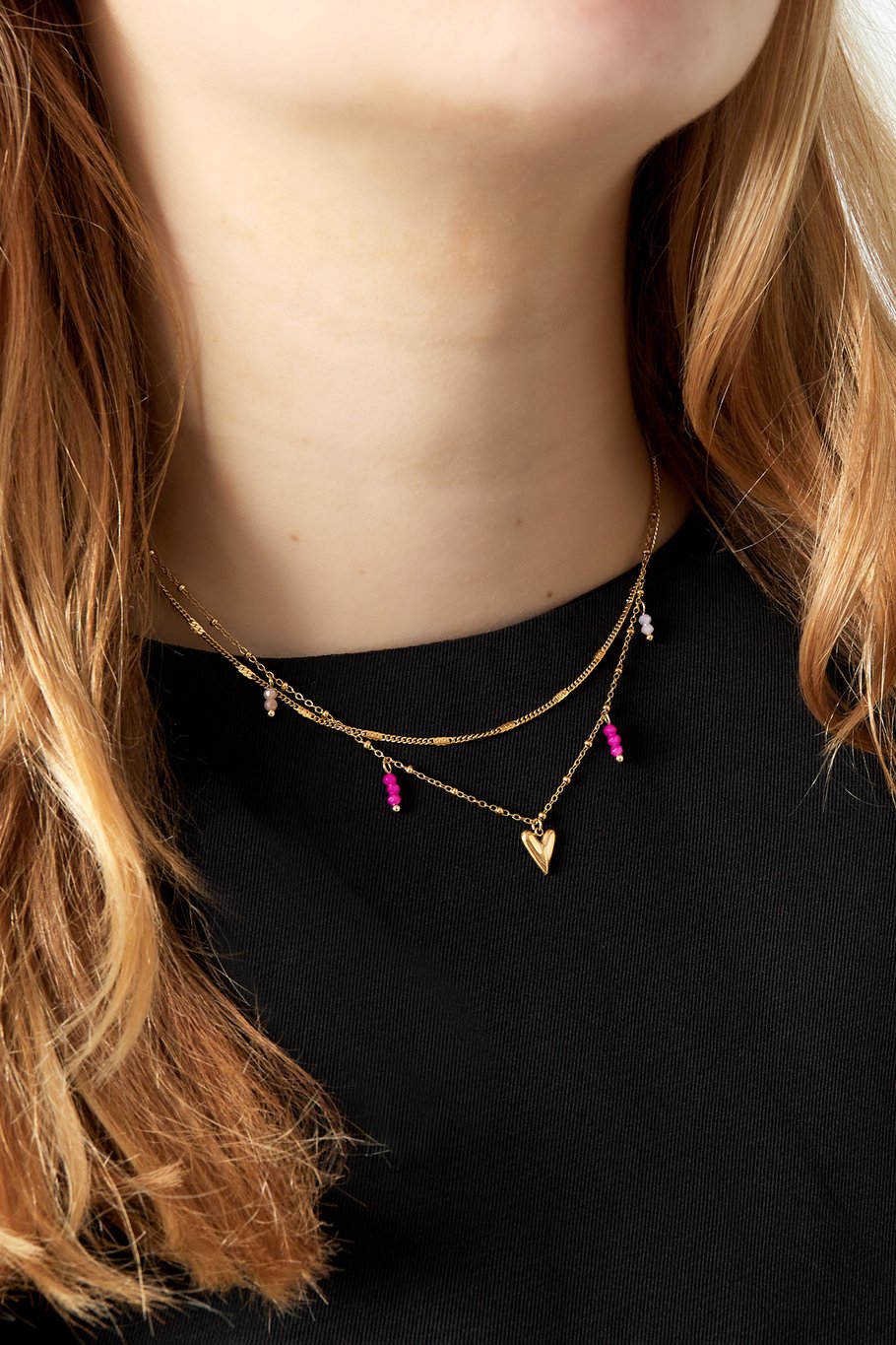 Ketting Double Love goud.