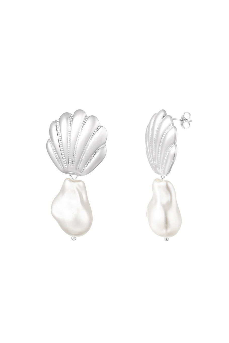 Oorbellen Silver Shell