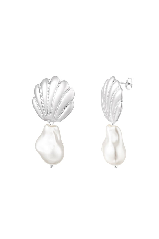 Oorbellen Silver Shell