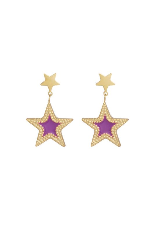 Oorbellen Purple Star